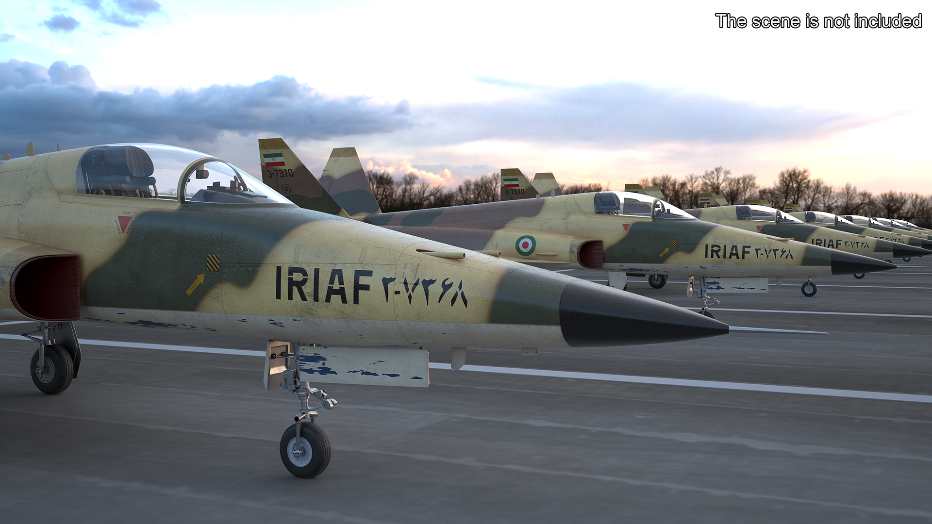 Iranian Aircraft HESA Saeqeh without Arm Rigged 3D