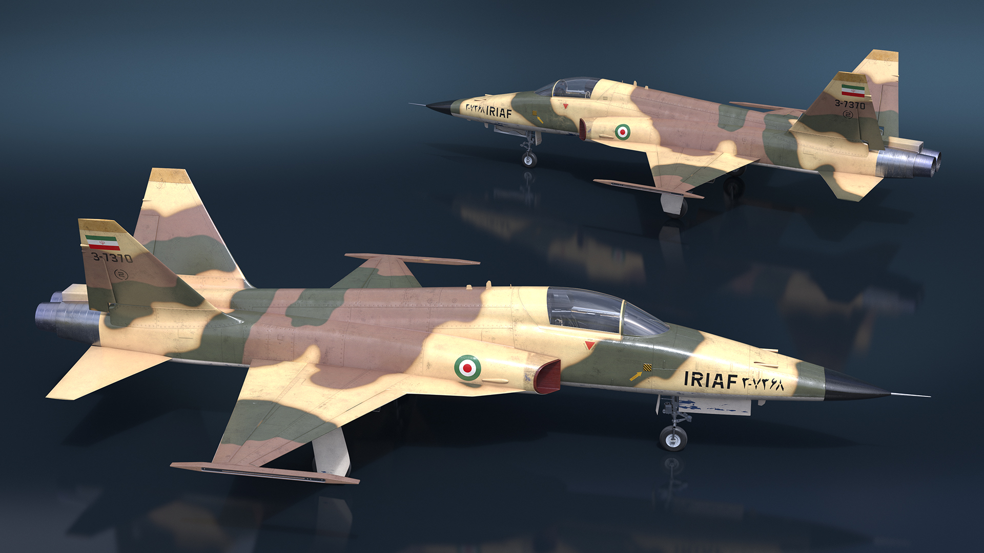 Iranian Aircraft HESA Saeqeh without Arm Rigged 3D