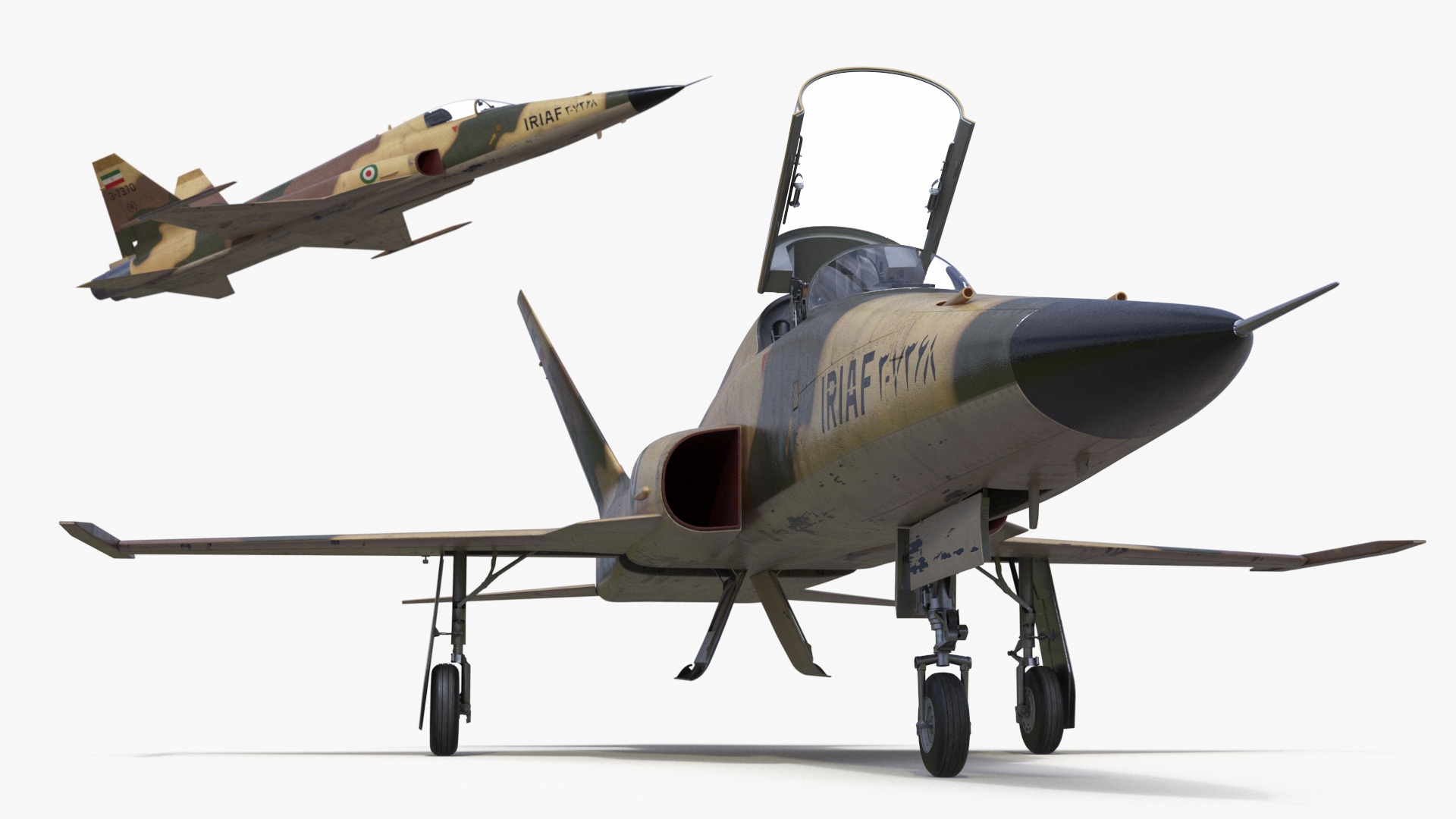 Iranian Aircraft HESA Saeqeh without Arm Rigged 3D