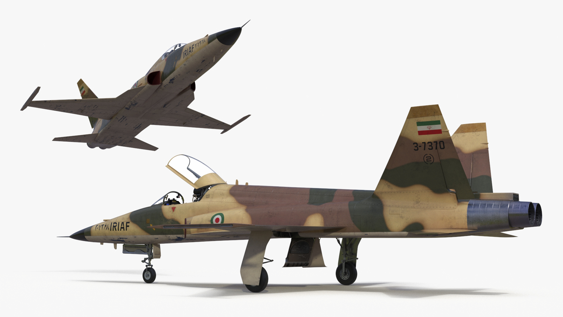 Iranian Aircraft HESA Saeqeh without Arm Rigged 3D