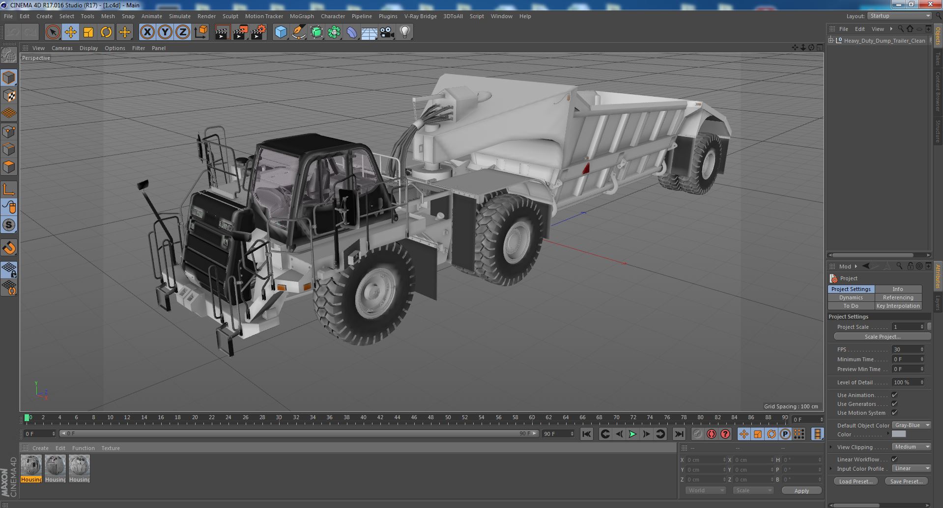 Heavy Duty Dump Trailer Clean 3D model