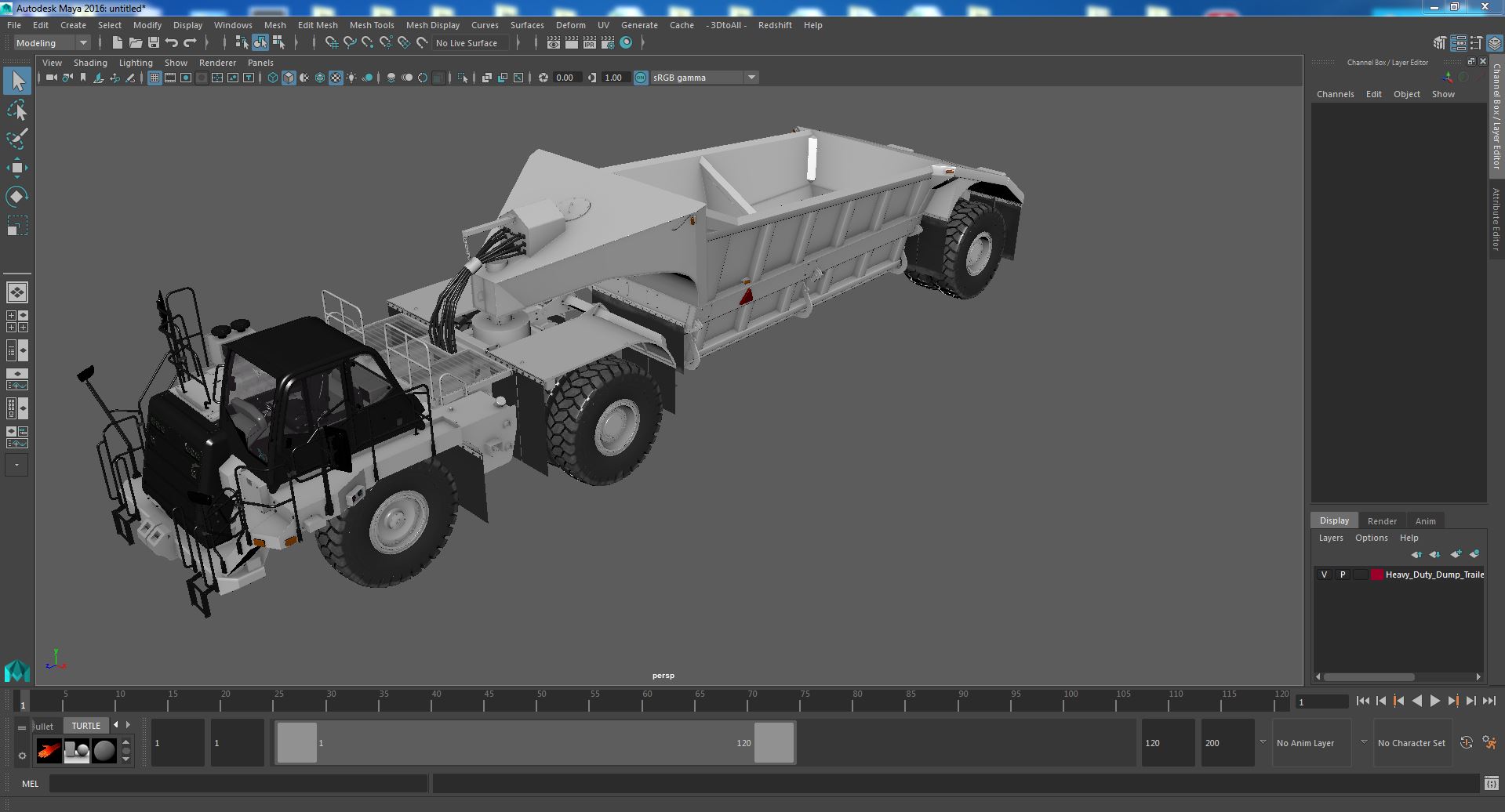 Heavy Duty Dump Trailer Clean 3D model