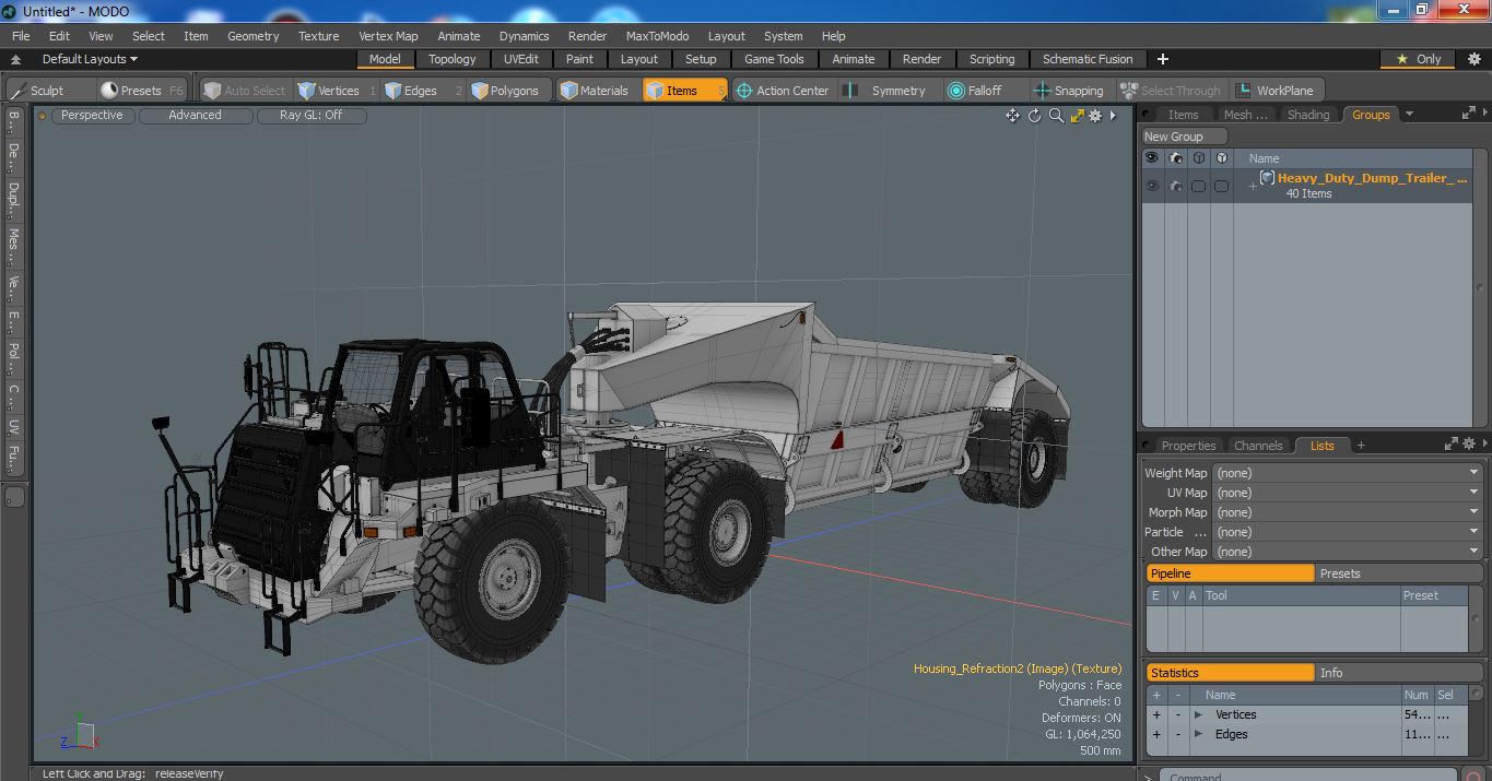 Heavy Duty Dump Trailer Clean 3D model