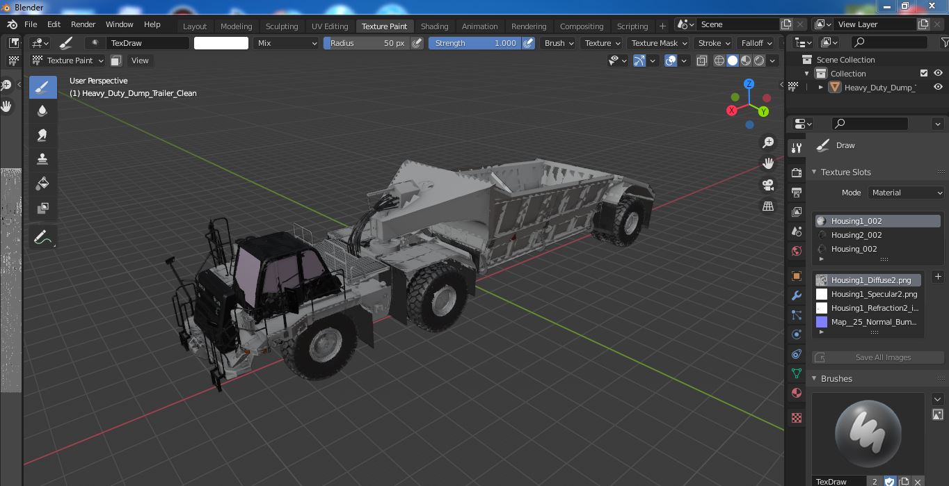 Heavy Duty Dump Trailer Clean 3D model