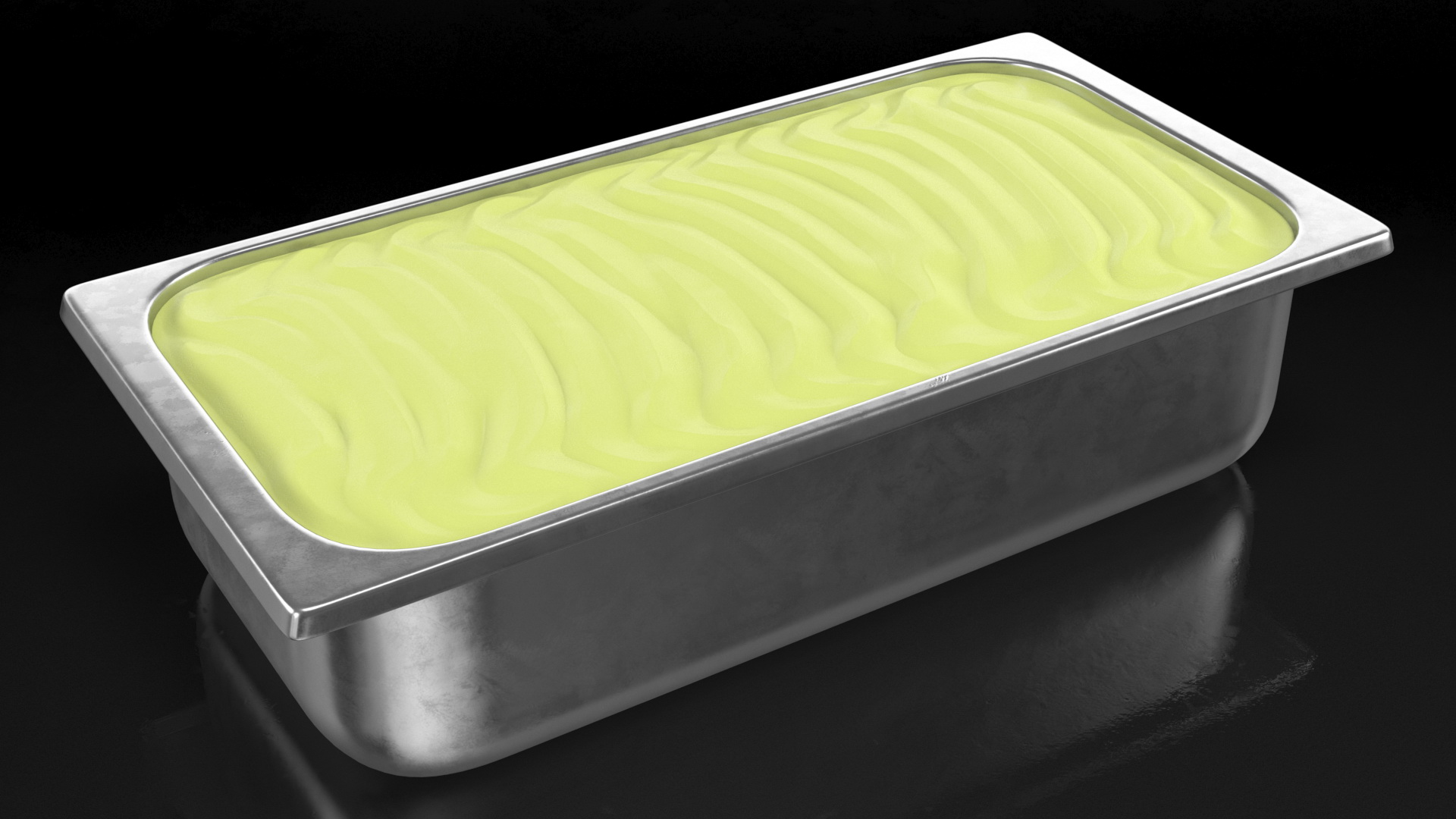 Pistachio Ice Cream Tray Untouched Surface 3D