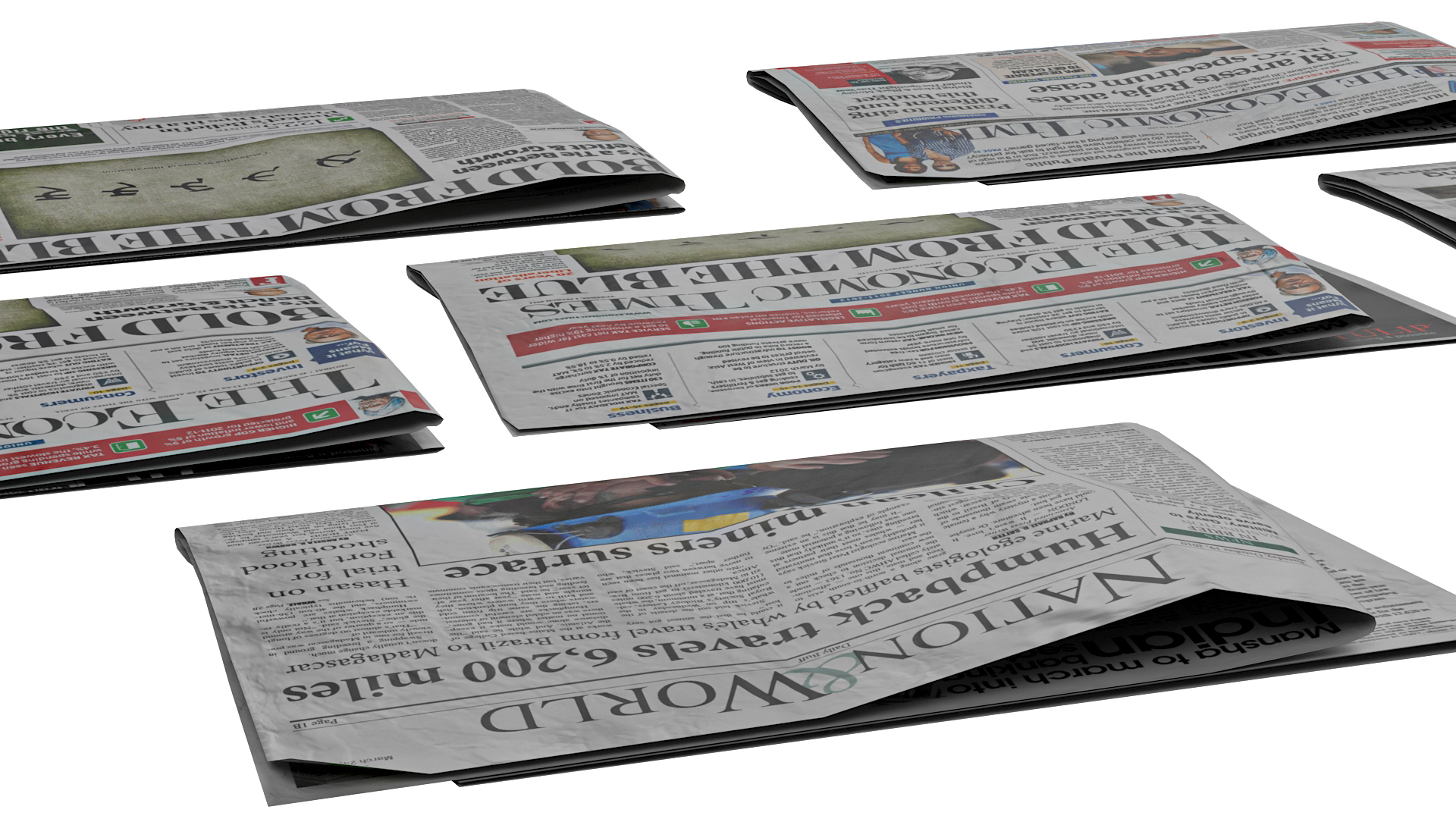 3D Various Newspapers model