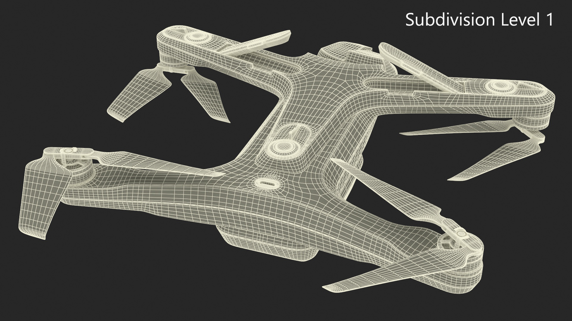 3D Advanced Drone White Off State Rigged for Maya