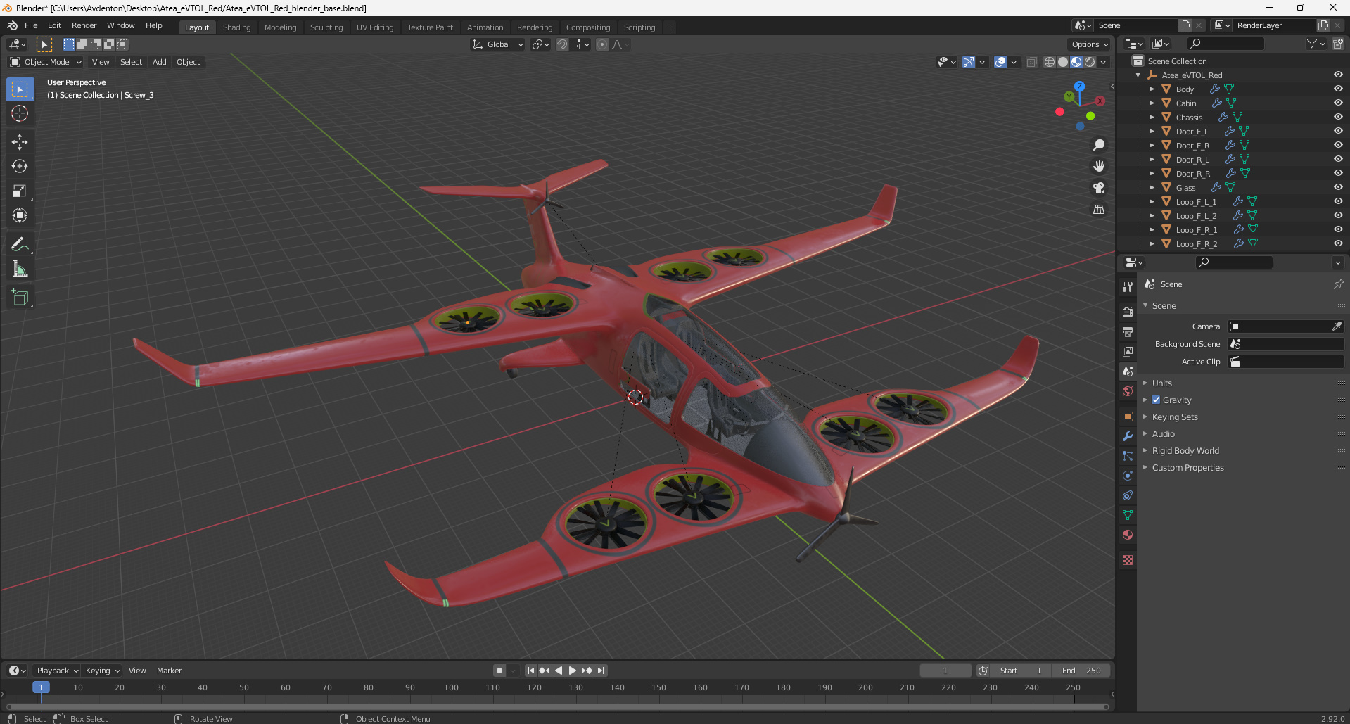 Atea eVTOL Red 3D model