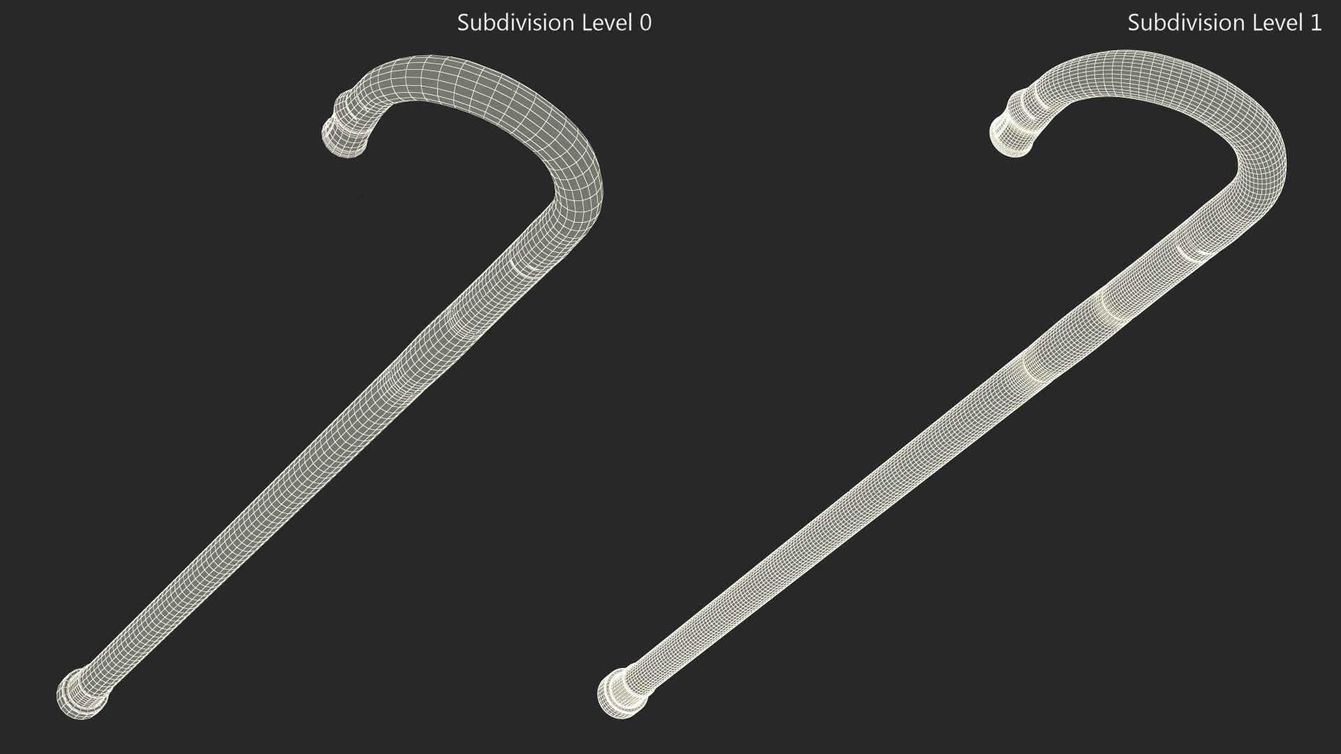 Bamboo Walking Cane 3D model