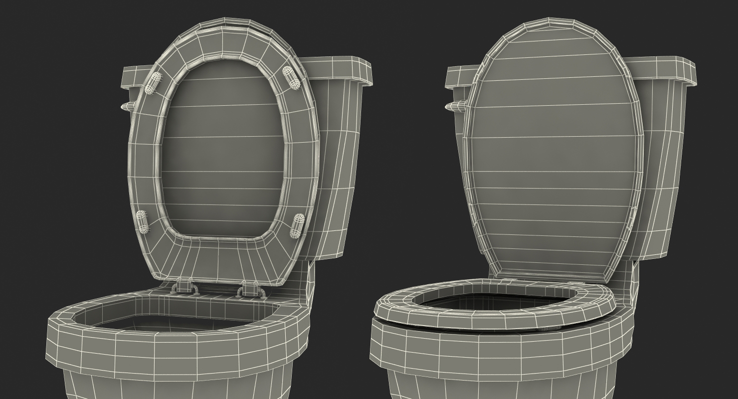 3D WC Ceramic Toilet Black model