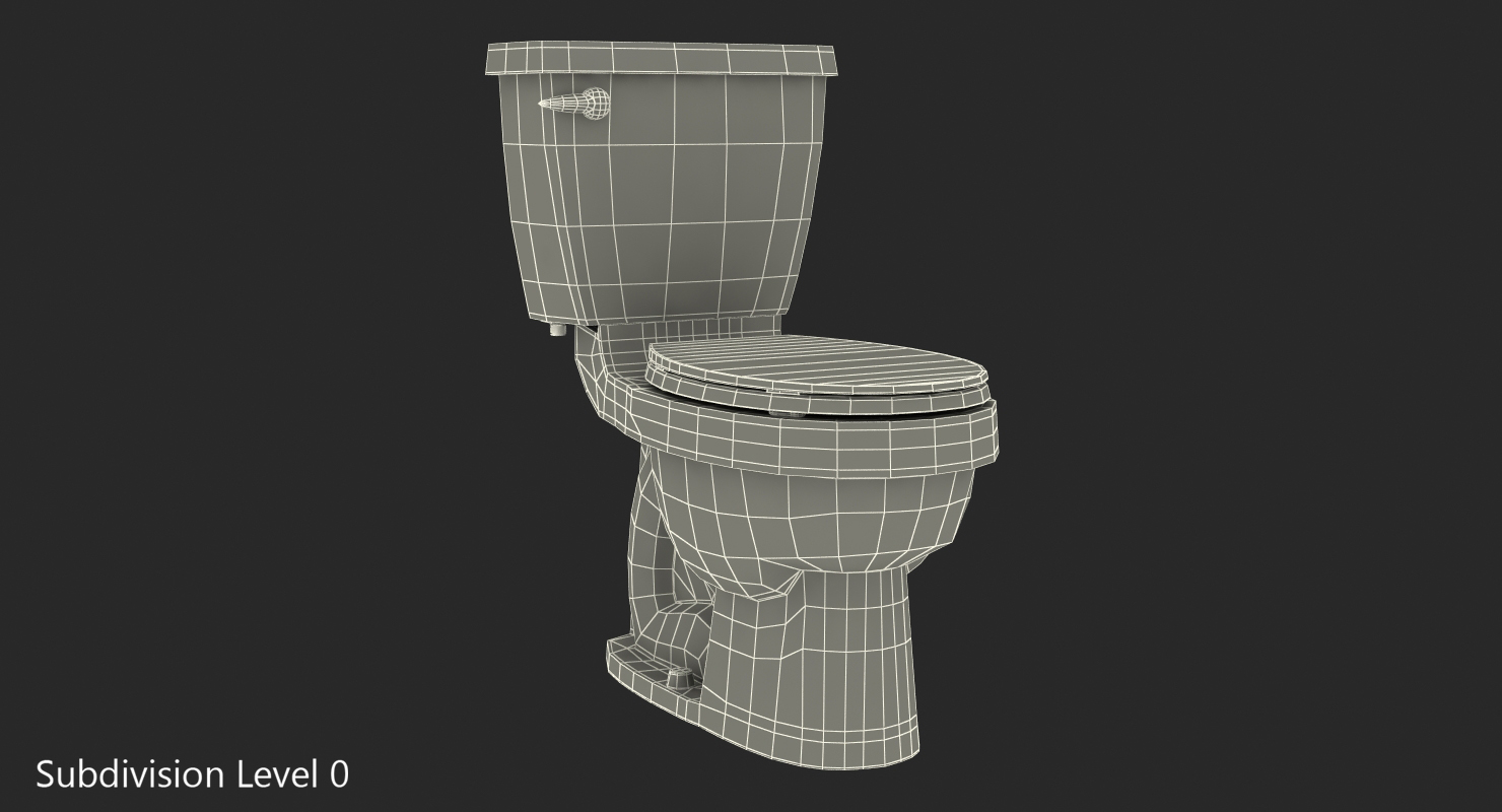 3D WC Ceramic Toilet Black model