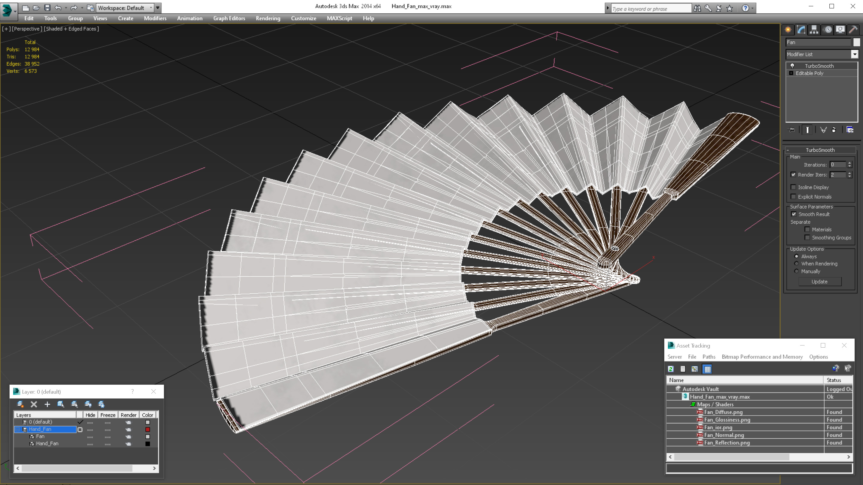 3D model Hand Fan