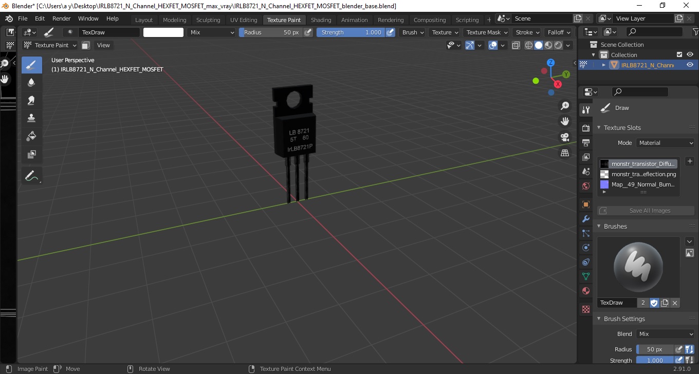 IRLB8721 N Channel HEXFET MOSFET 3D