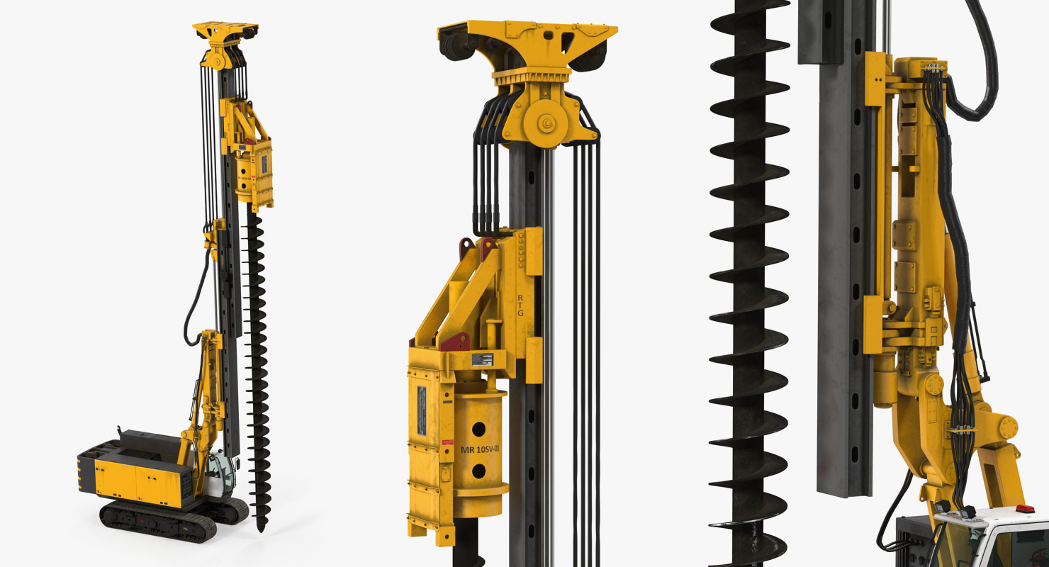 Drill Machine Bauer RG16T Rigged 3D