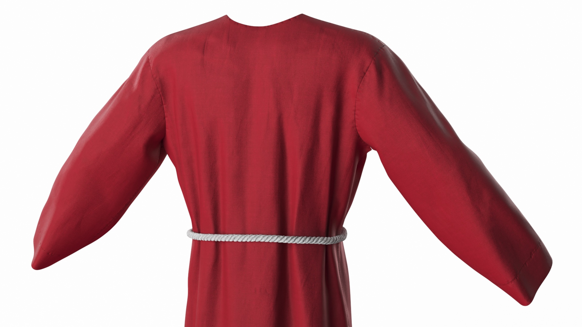 3D Red Long Robe with Belt model