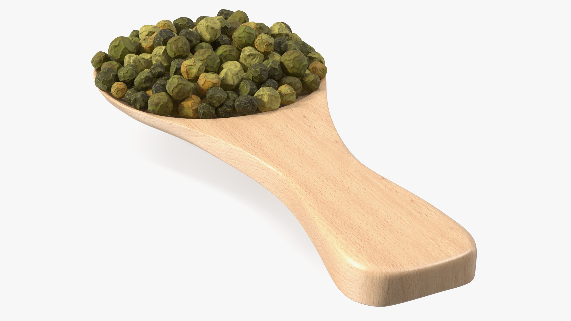 Spoon of Dried Green Peppercorns 3D