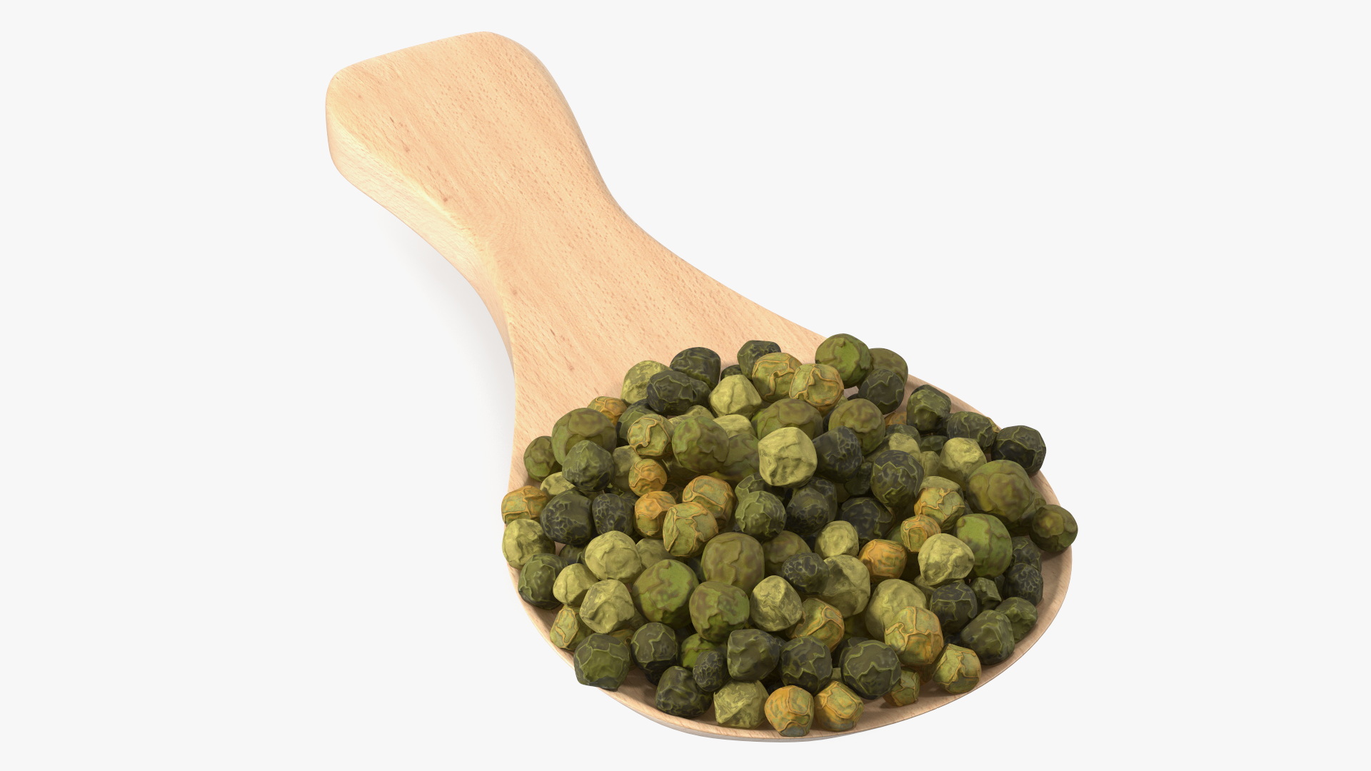 Spoon of Dried Green Peppercorns 3D