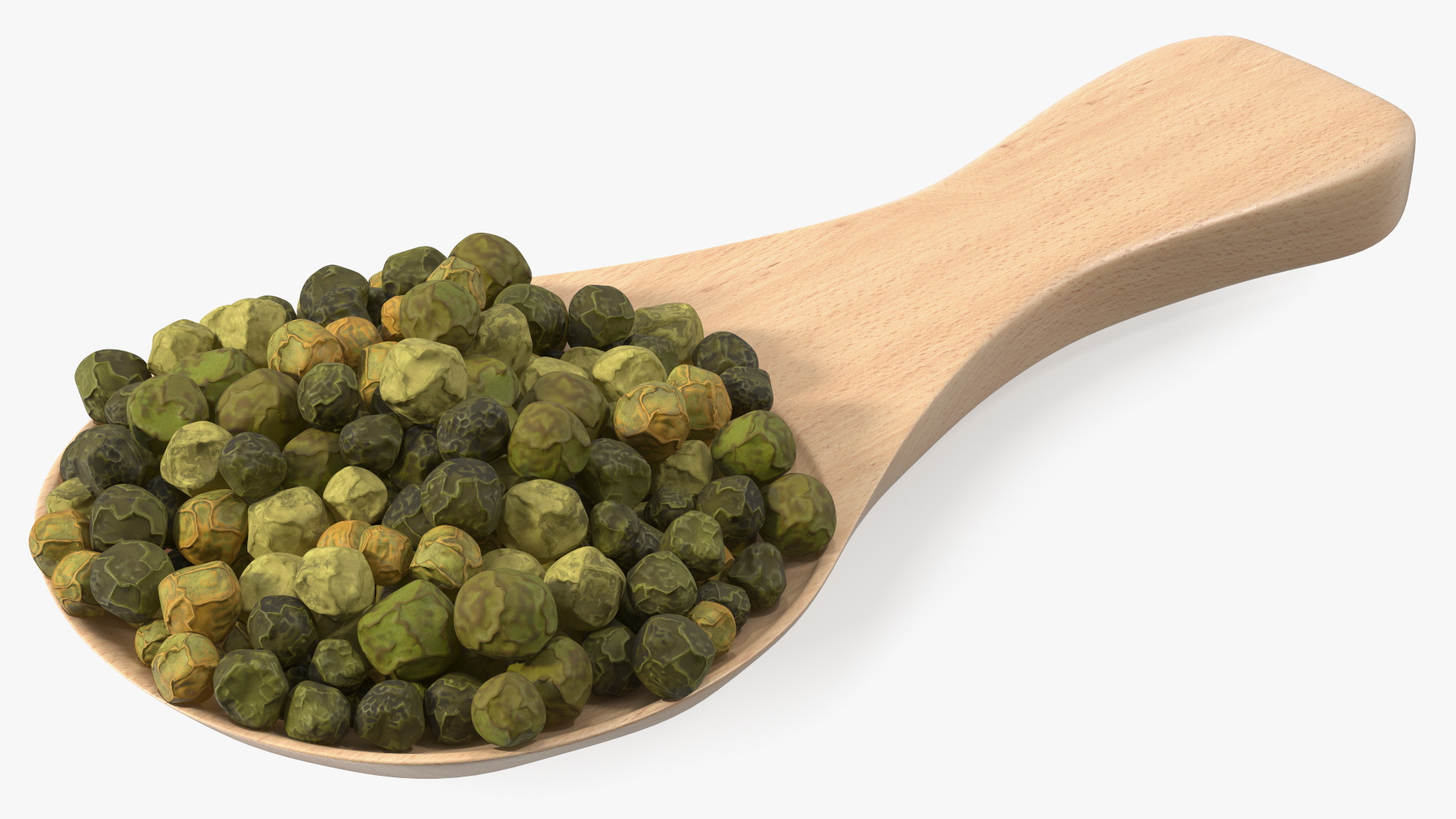 Spoon of Dried Green Peppercorns 3D