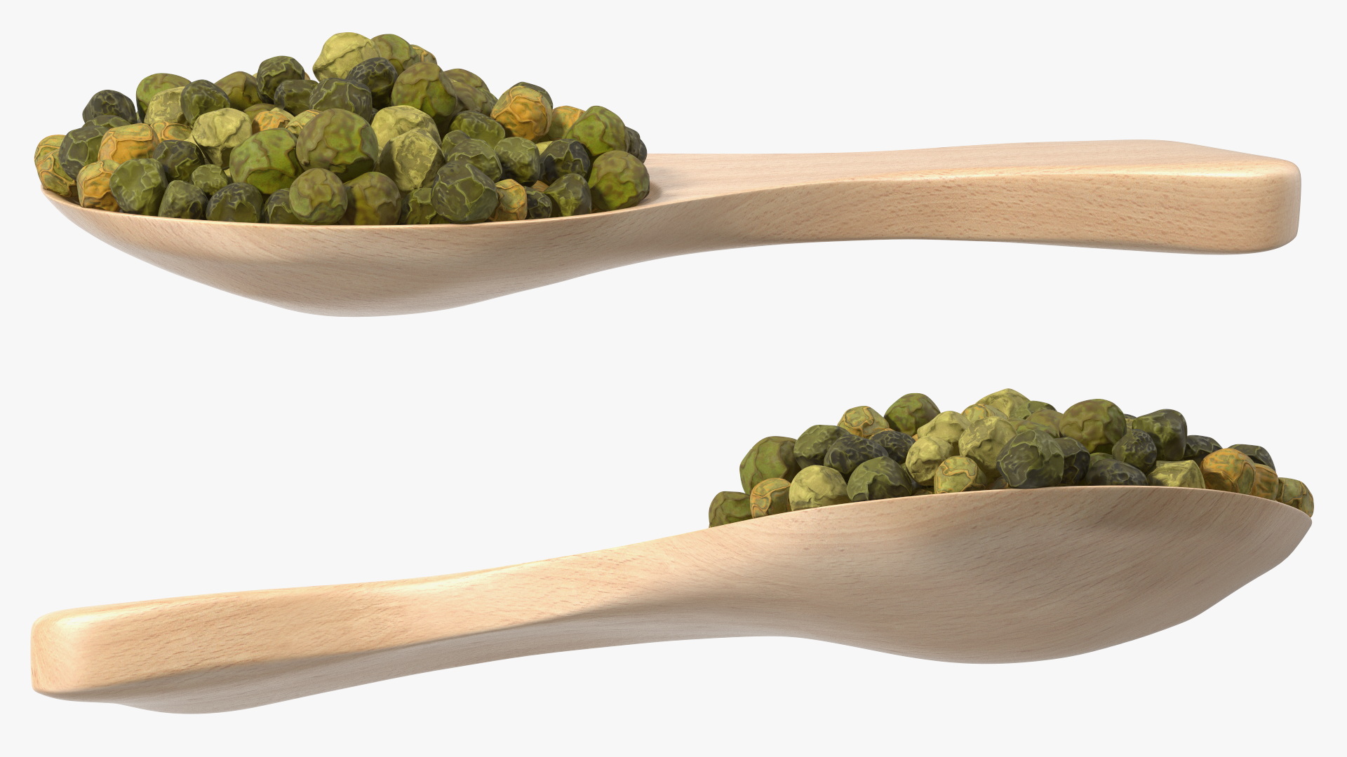 Spoon of Dried Green Peppercorns 3D