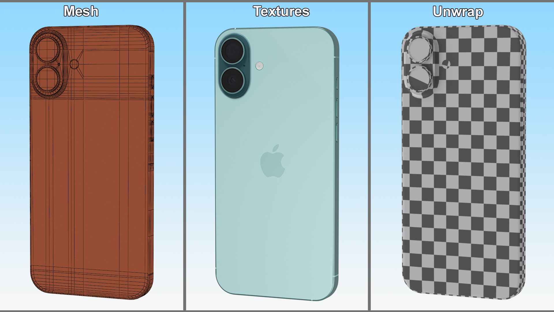 IPhone 16 Plus Teal 3D model