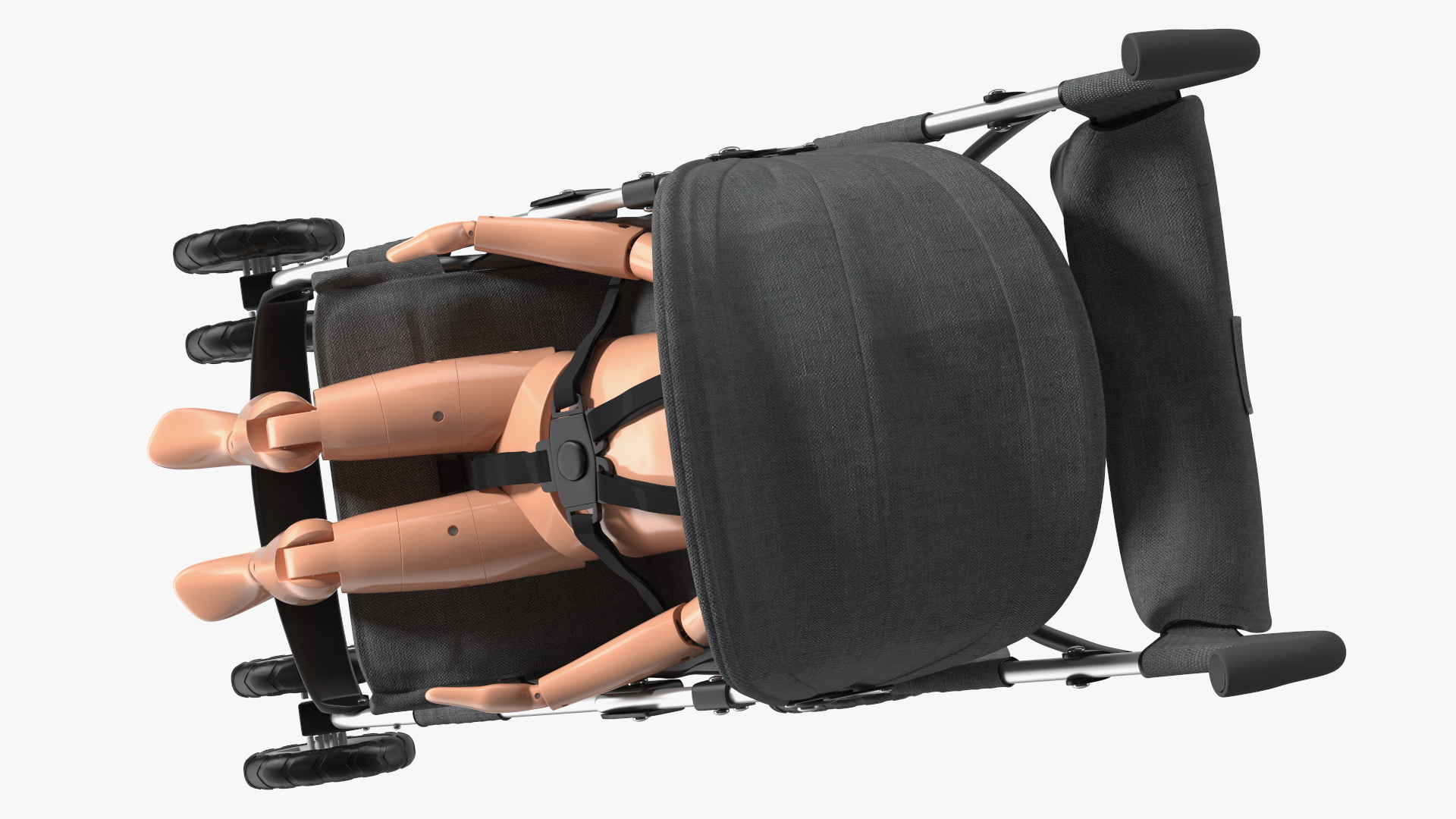 3D model Baby Stroller with Child Crash Test