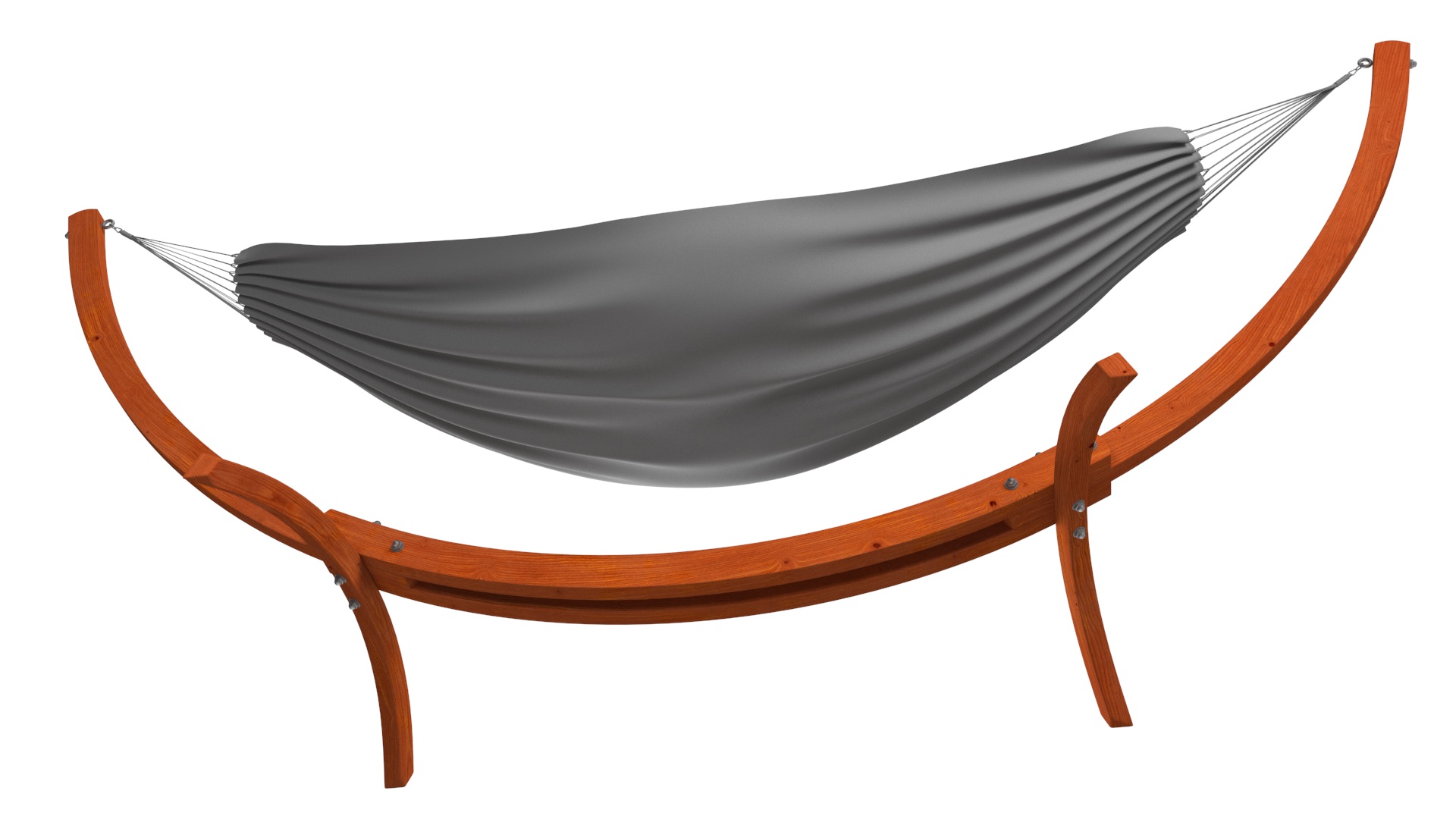 3D Double Cotton Hammock Solid Pine Stand model