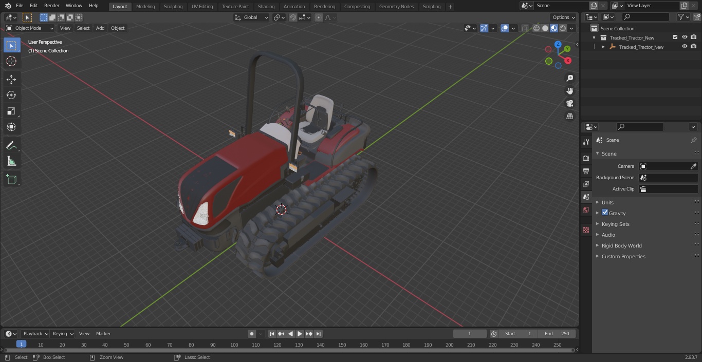 Tracked Tractor New 3D model