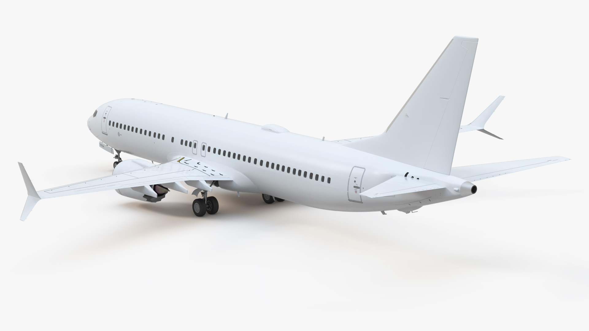 3D White Boeing 737 MAX 8 Rigged for Maya model