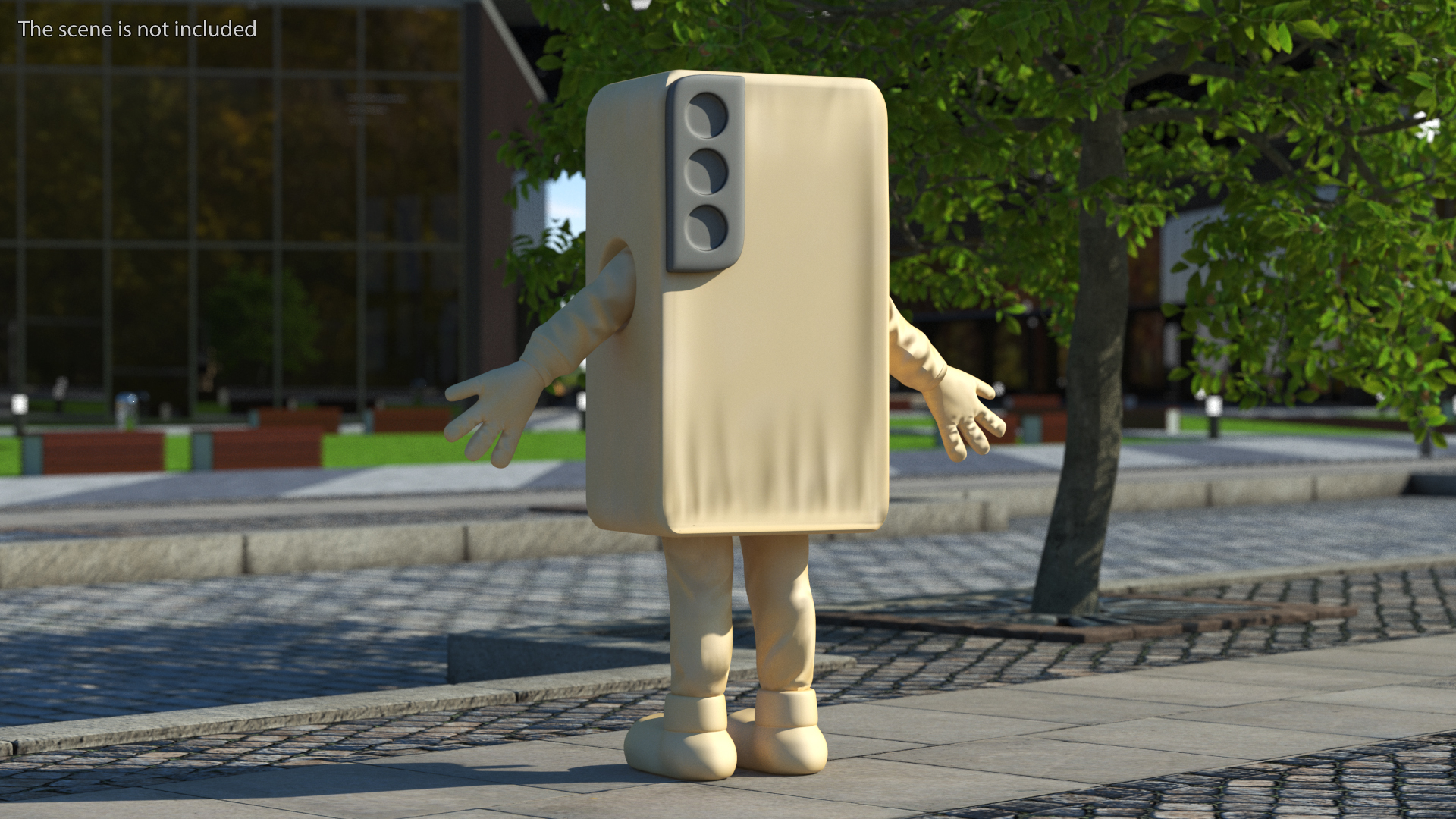 3D Phone Costume Character Golden Rigged for Cinema 4D