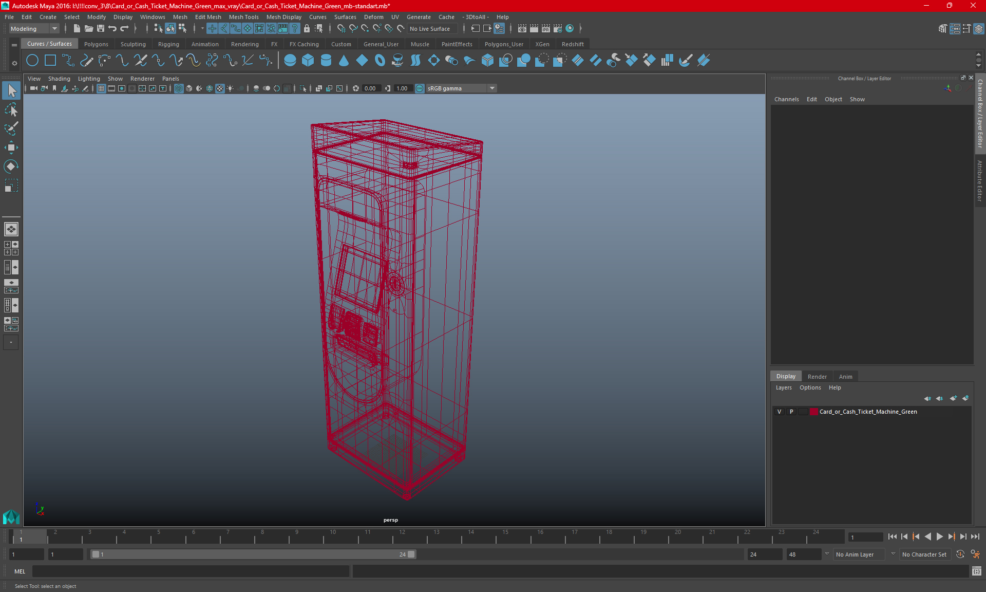 3D Card or Cash Ticket Machine Green model