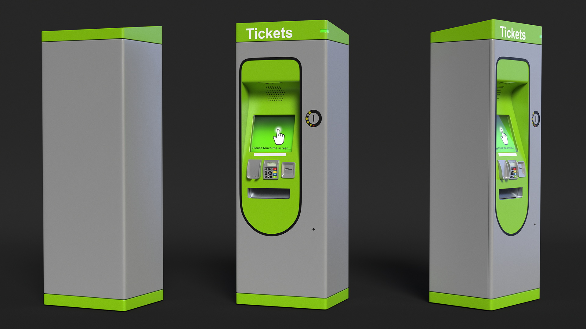 3D Card or Cash Ticket Machine Green model