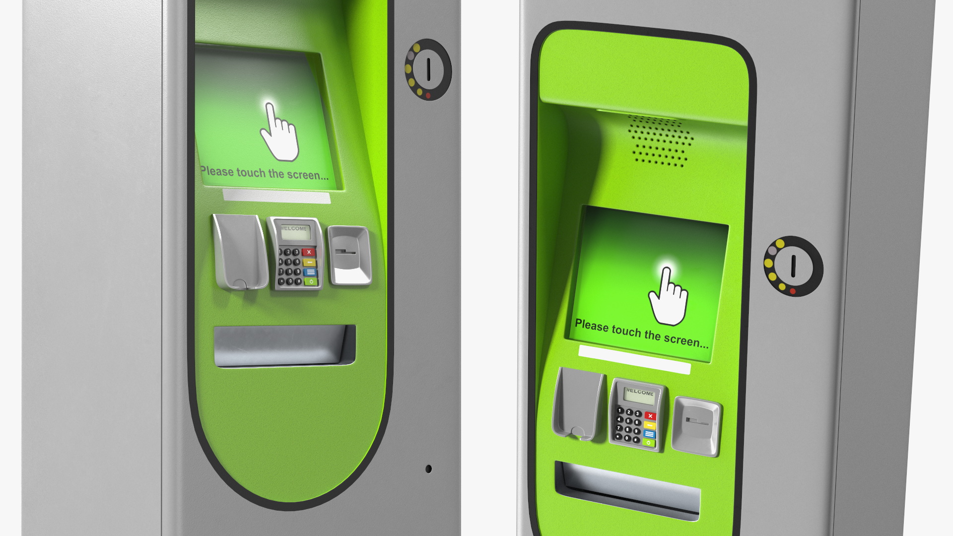 3D Card or Cash Ticket Machine Green model