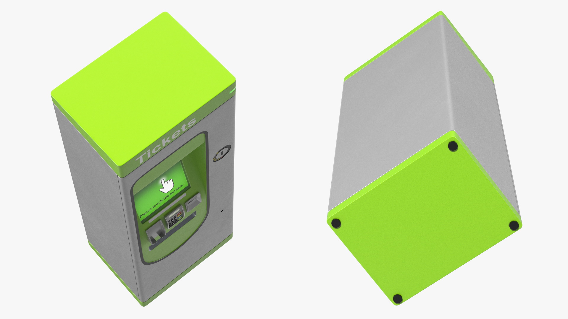 3D Card or Cash Ticket Machine Green model