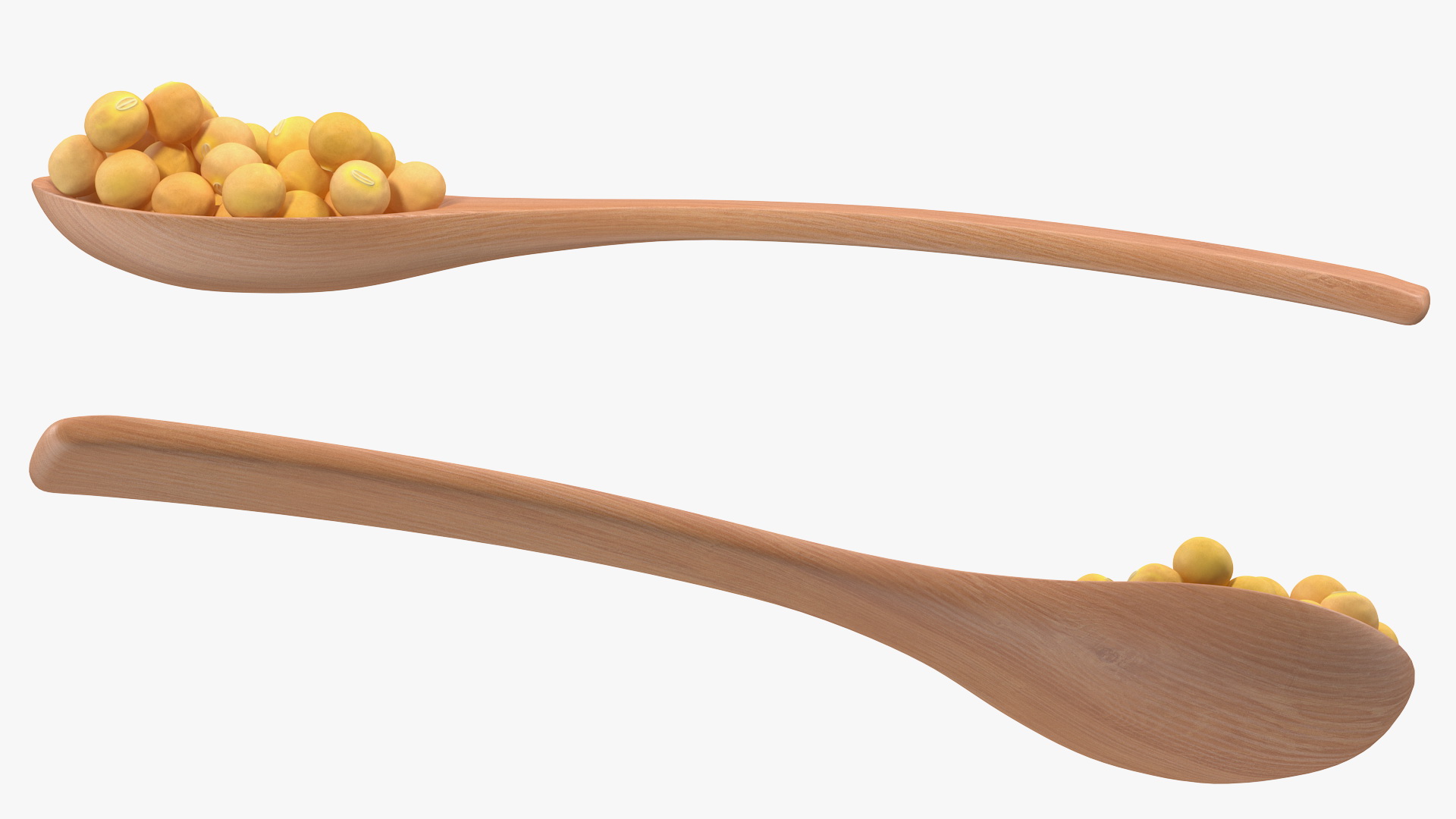 3D model Soy Beans in Wooden Spoon