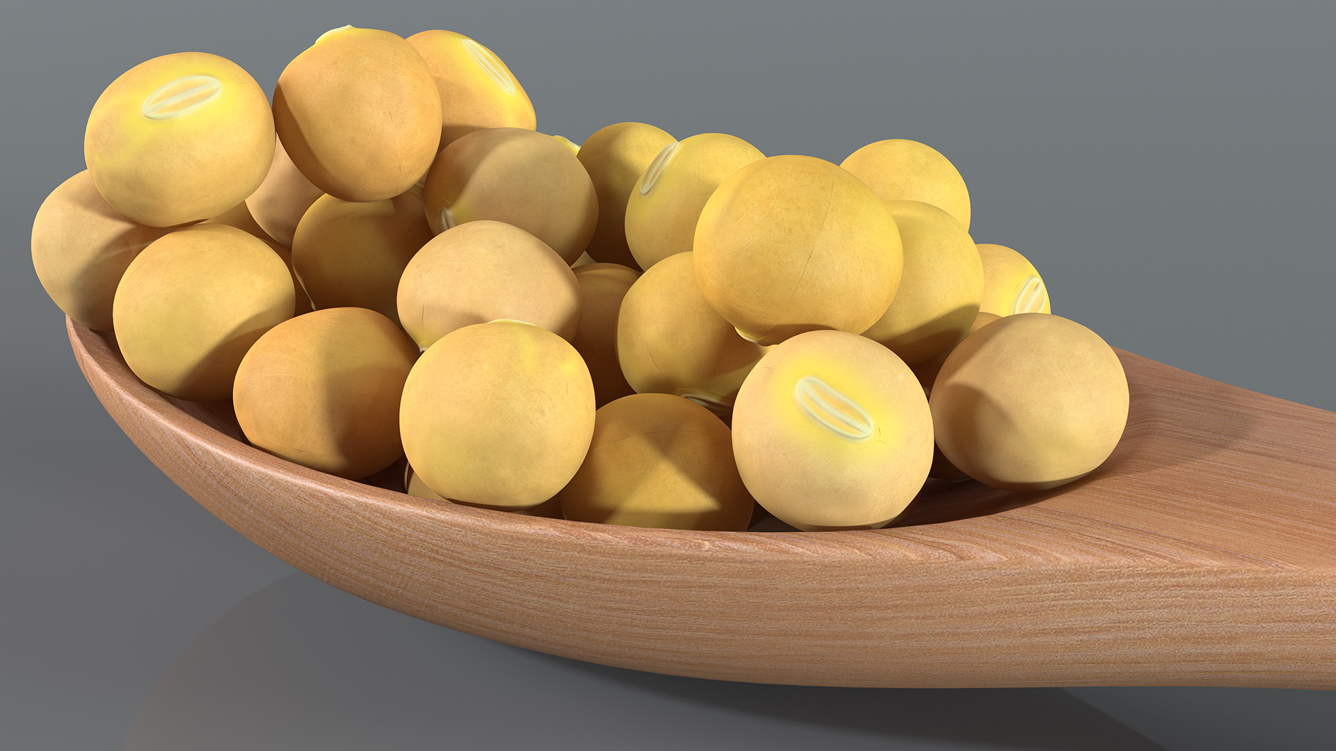 3D model Soy Beans in Wooden Spoon