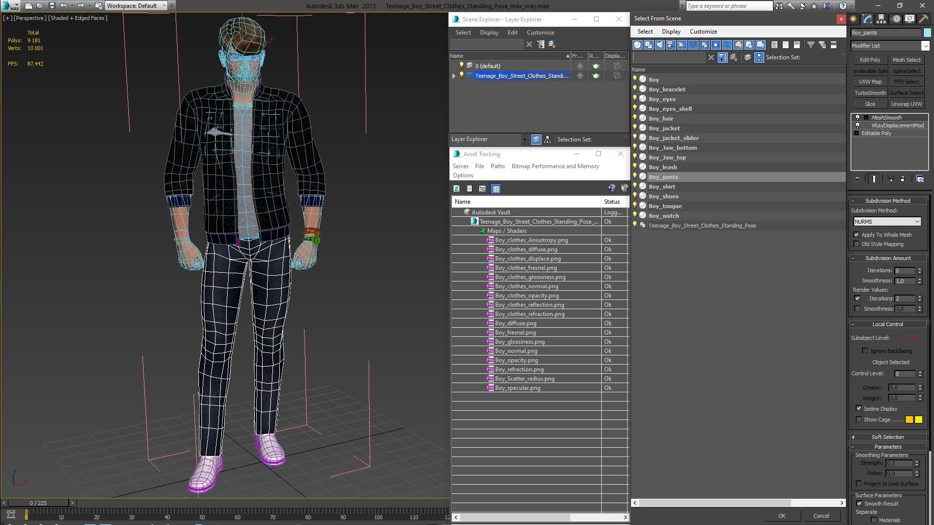 3D model Teenage Boy Street Clothes Standing Pose