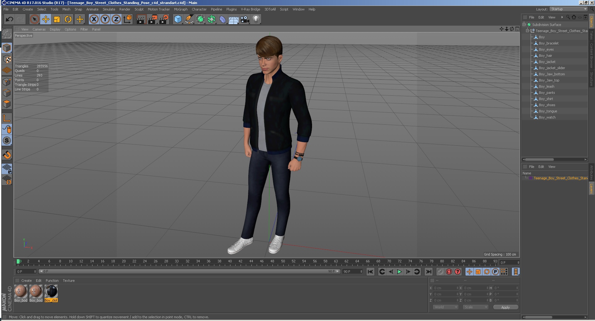 3D model Teenage Boy Street Clothes Standing Pose