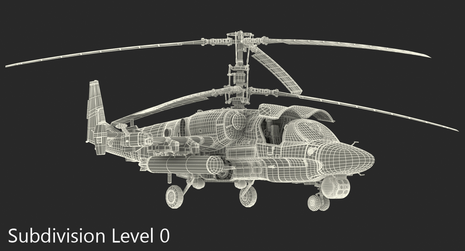 3D model Kamov KA52 Black Shark Attack Helicopter Hokum A Rigged