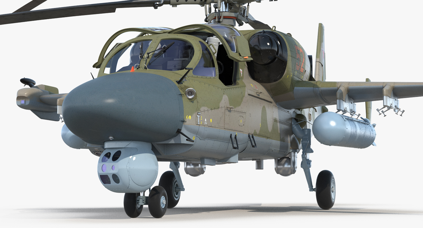 3D model Kamov KA52 Black Shark Attack Helicopter Hokum A Rigged