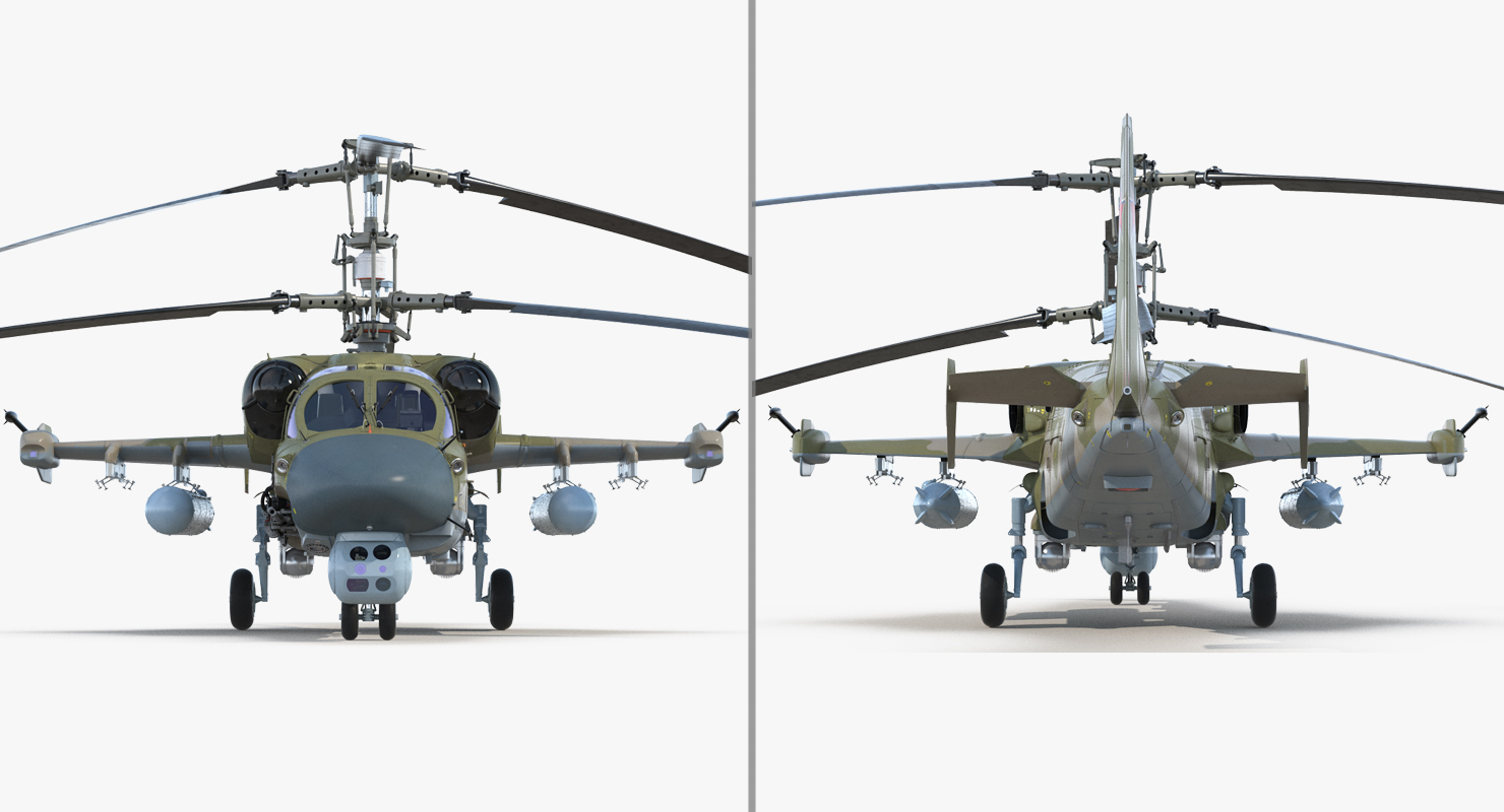 3D model Kamov KA52 Black Shark Attack Helicopter Hokum A Rigged