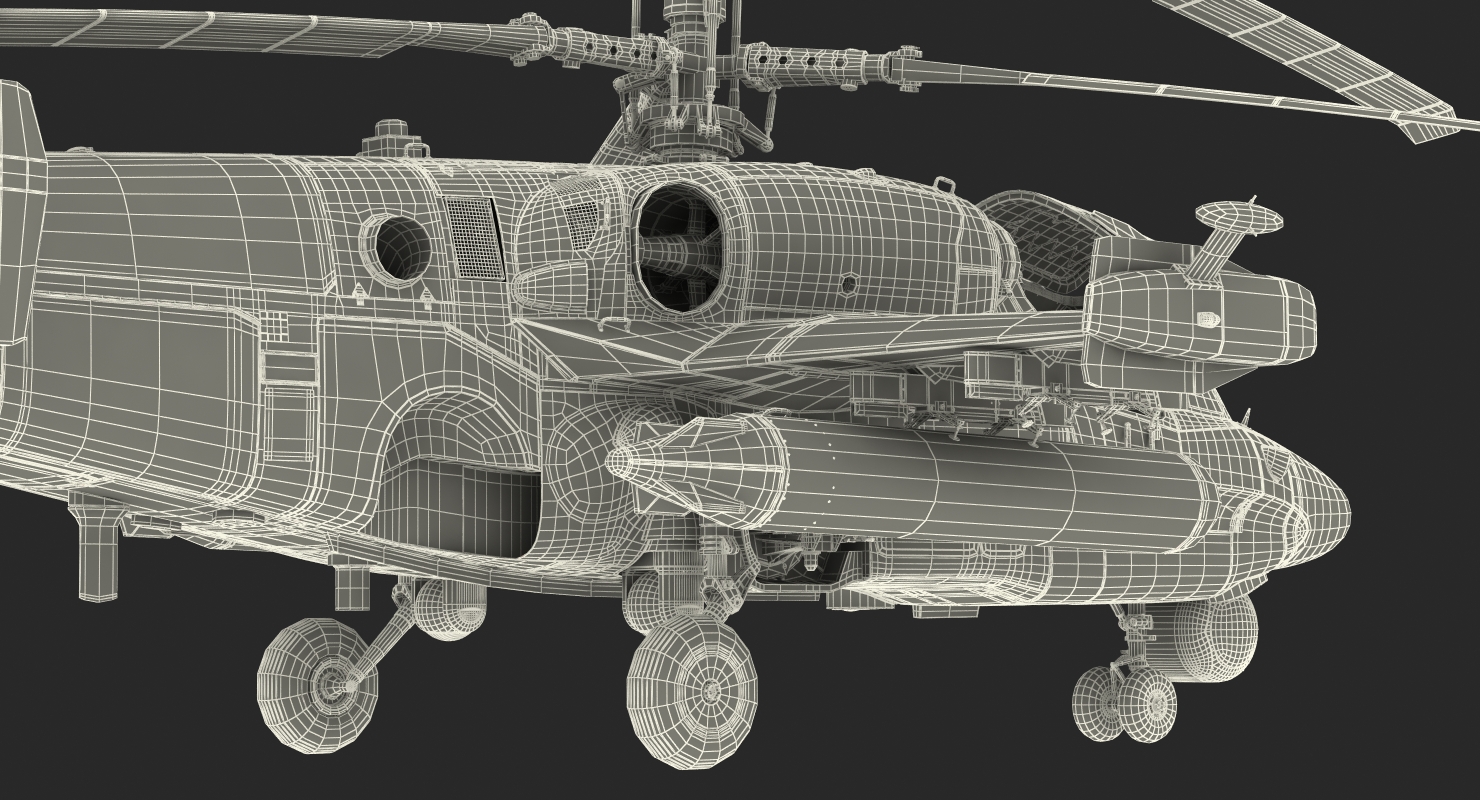 3D model Kamov KA52 Black Shark Attack Helicopter Hokum A Rigged