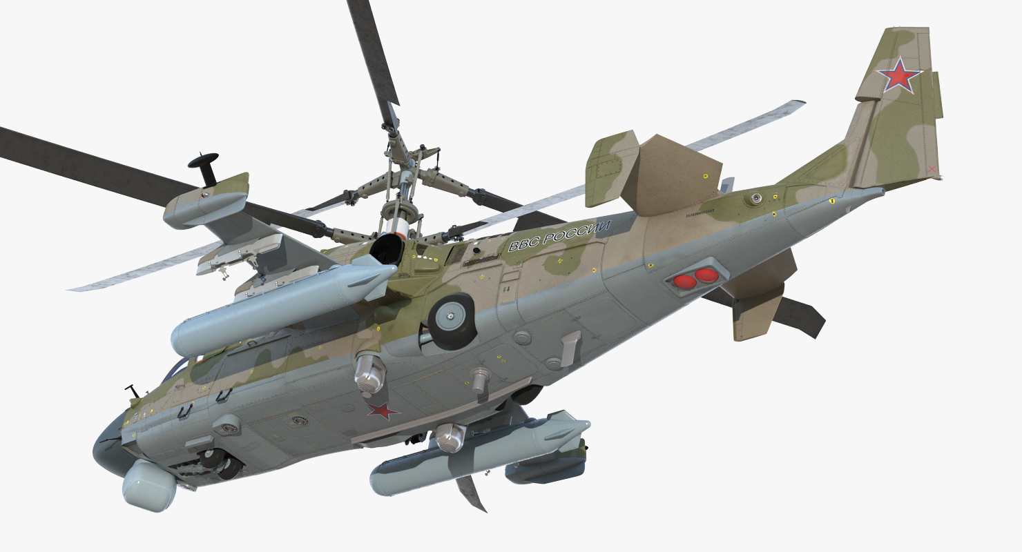 3D model Kamov KA52 Black Shark Attack Helicopter Hokum A Rigged