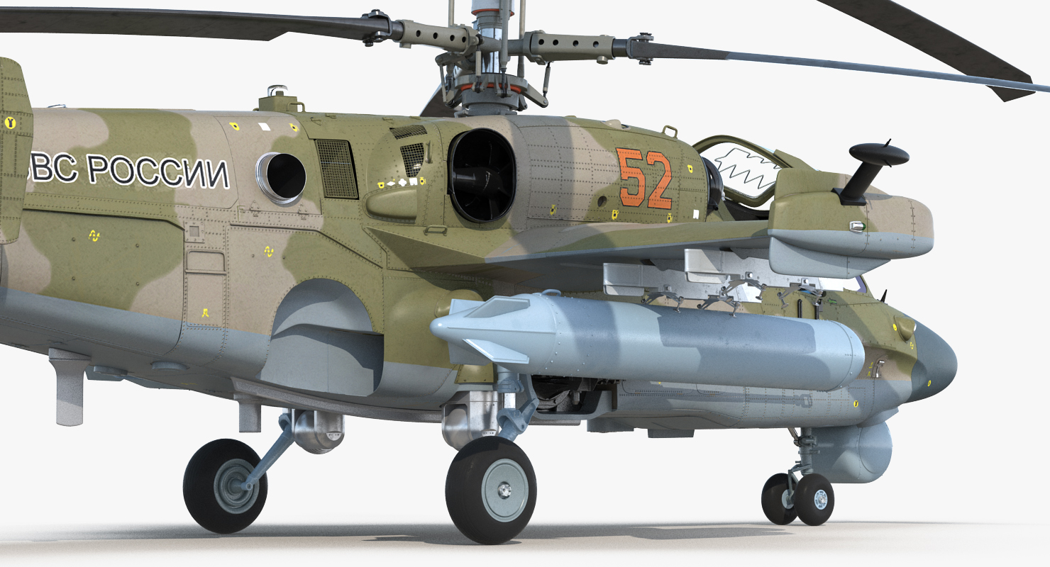 3D model Kamov KA52 Black Shark Attack Helicopter Hokum A Rigged