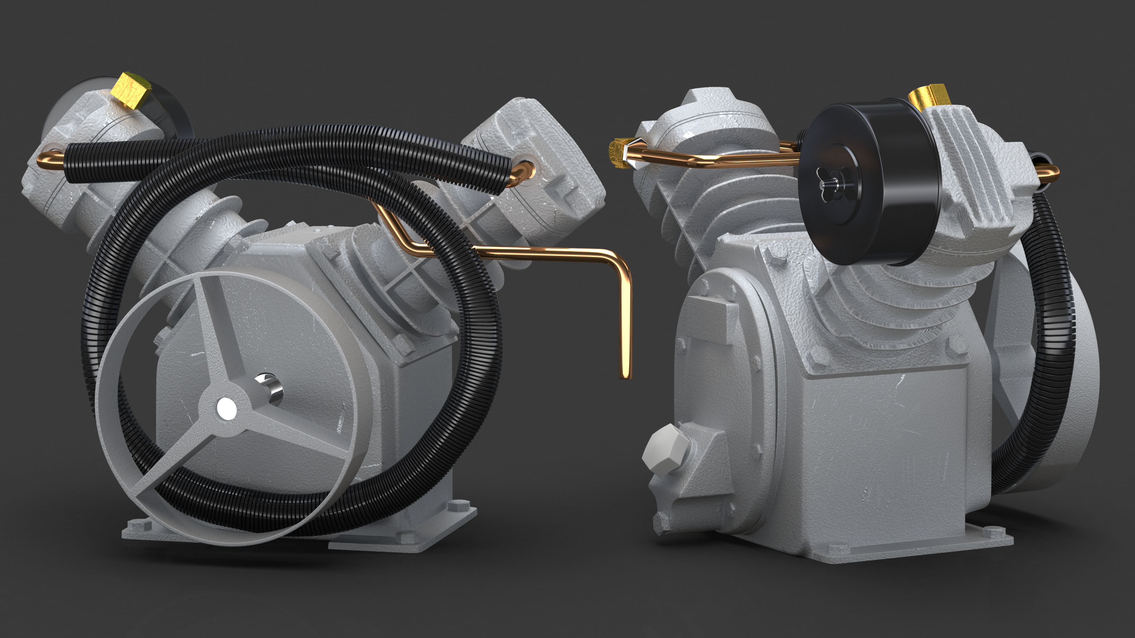 Aluminium Air Compressor Pump 3D model