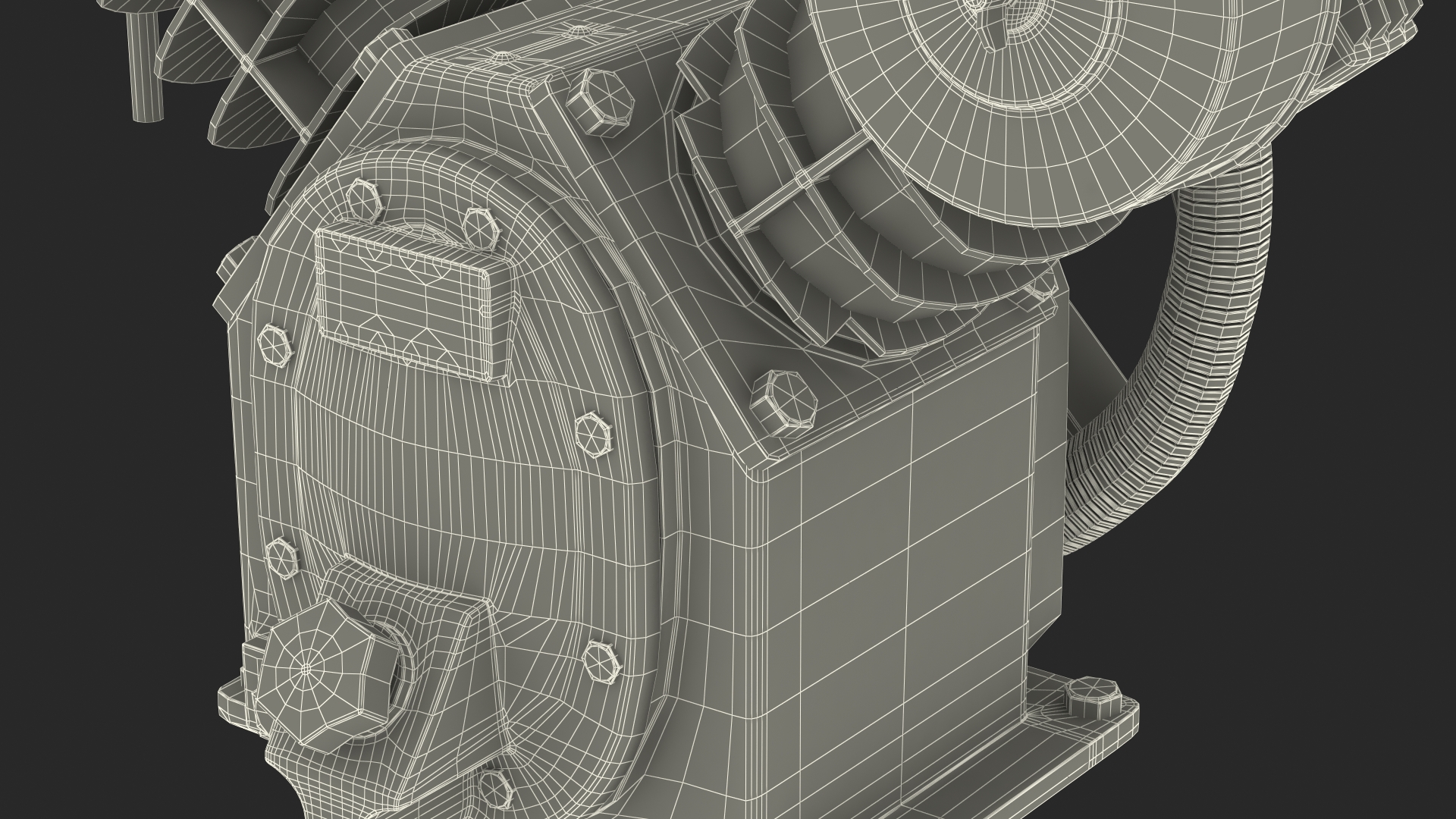 Aluminium Air Compressor Pump 3D model