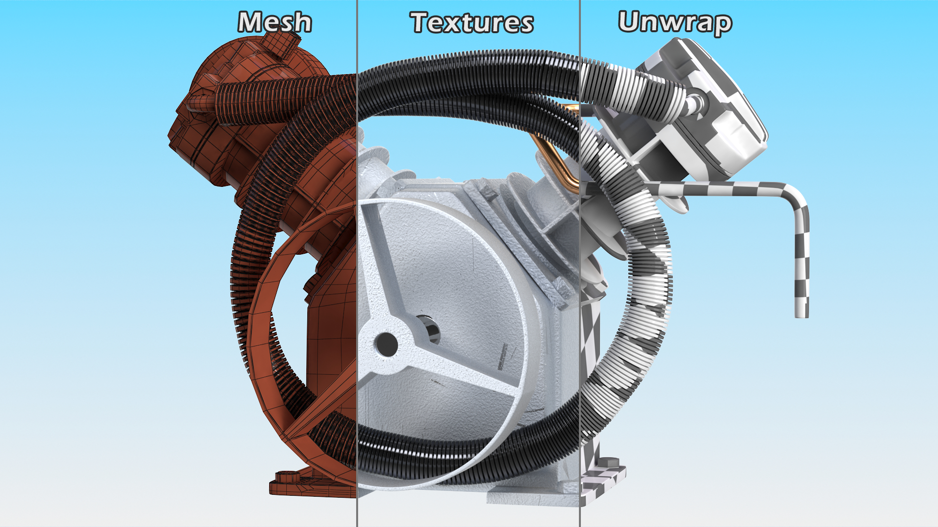 Aluminium Air Compressor Pump 3D model