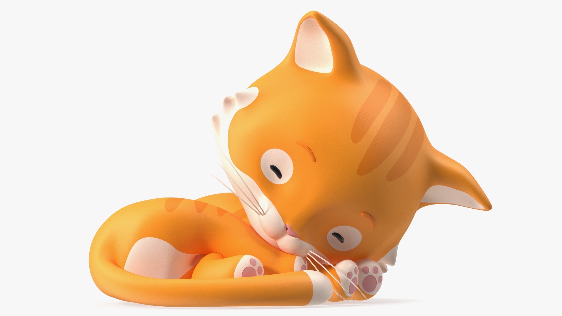 3D Sleeping Funny Cartoon Cat