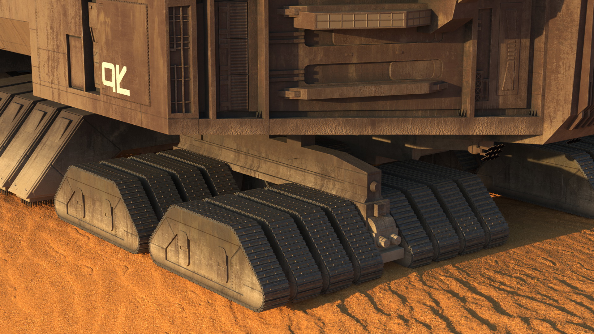 3D model Futuristic Desert Harvester in Sand Dune