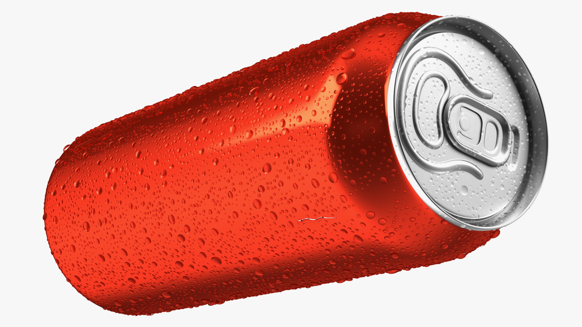 3D Aluminum Soda Can with Drops 500ml Red model