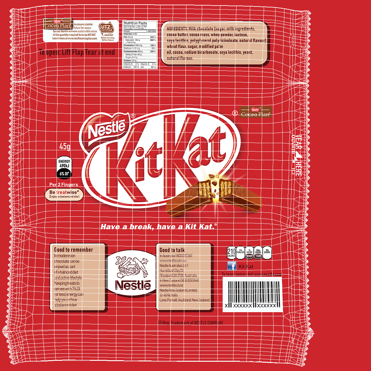 3D model KitKat Chocolate Bar